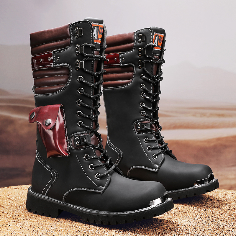 Men'S Fashion For 45 Years Old - Men's high top motorcycle boots spring