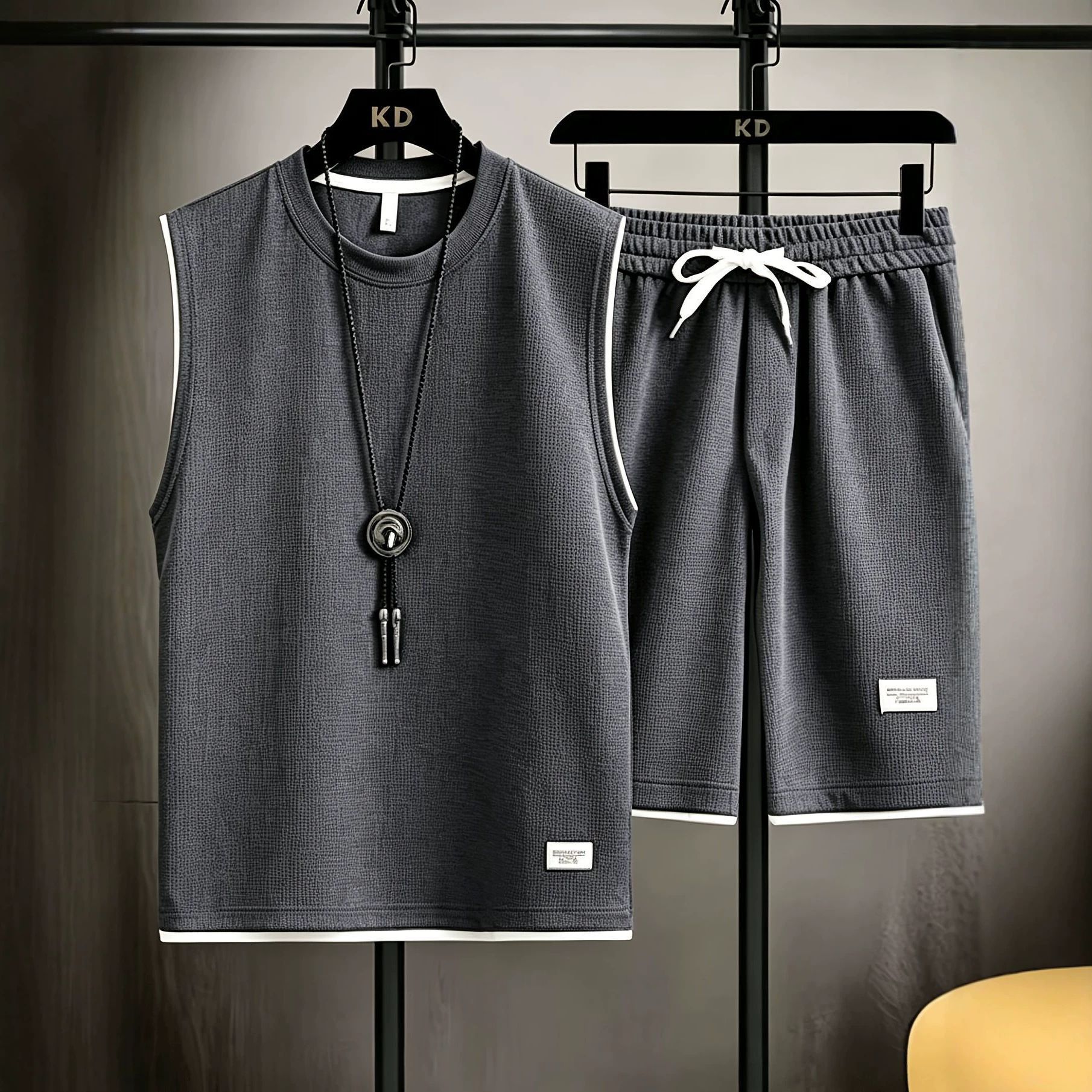 Mens Fashion Casual - Summer men's vest sets high quality
