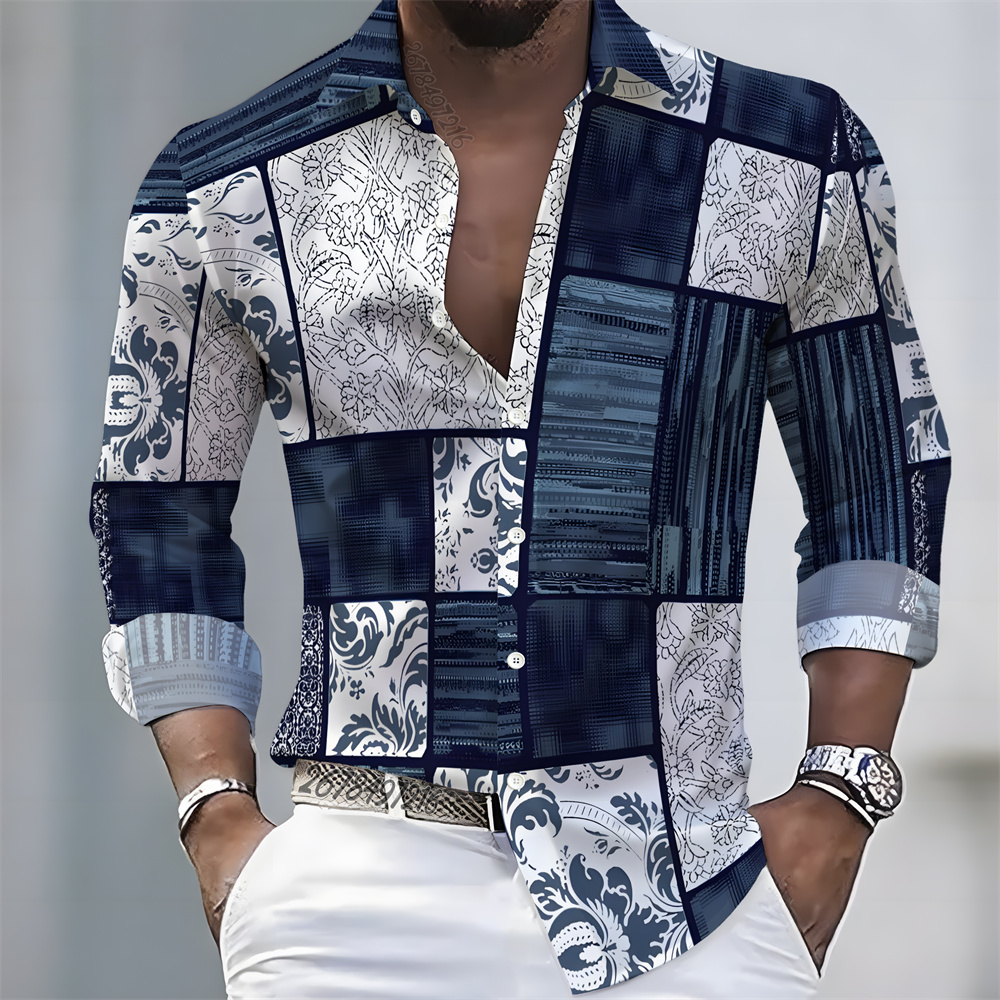 Mens Fashion Casual - Men's Light Luxury Style Color Block
