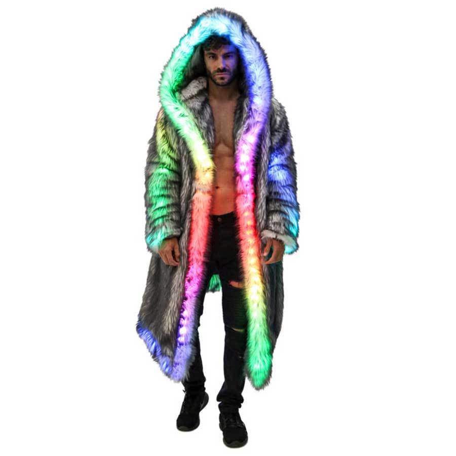 Men'S Fashion Light Jacket - Faux Fur Coat Men Hooded Outerwear