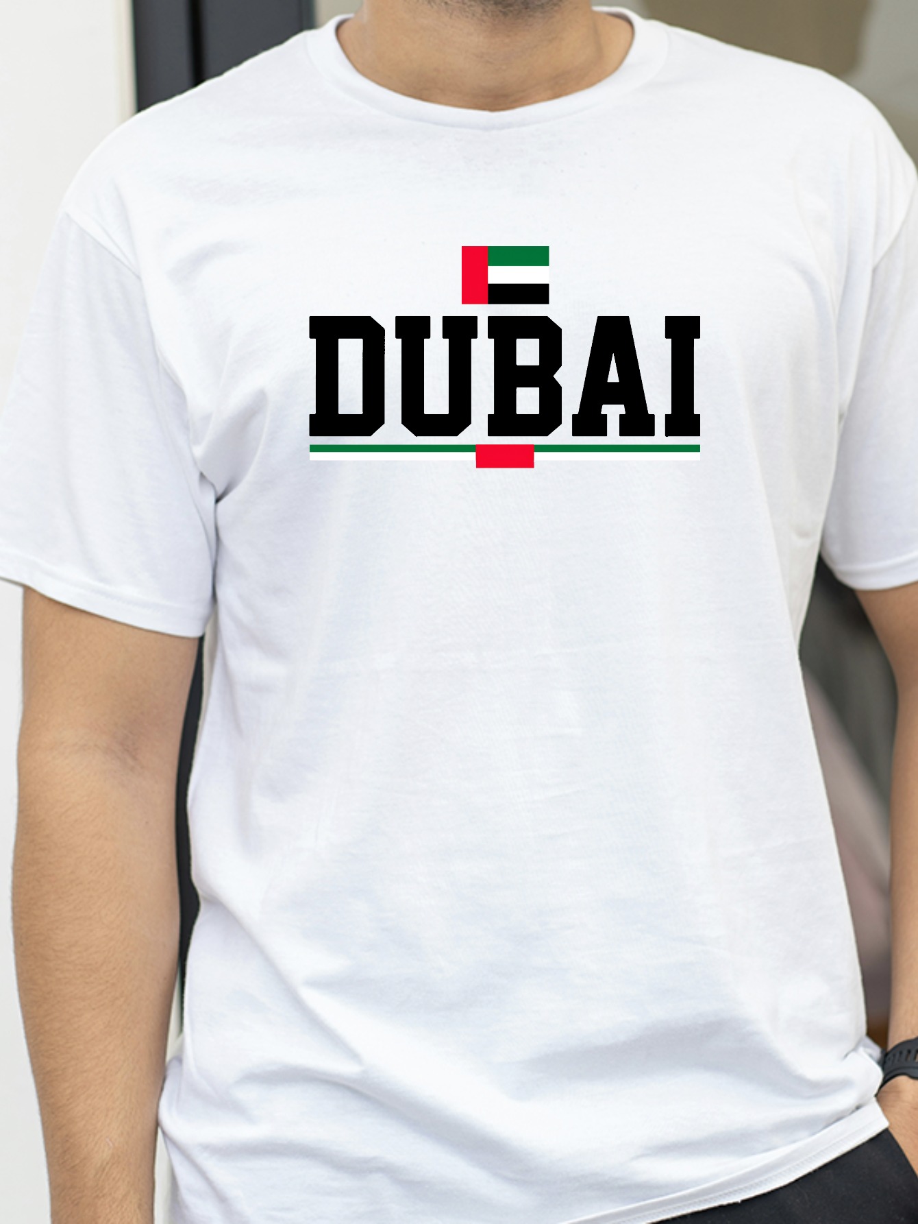 Dubai Men'S Fashion - Dubai United Arab Emirates Flag Geometric