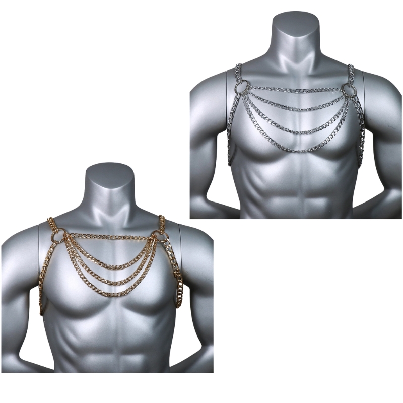Fashion Harness Men - Men's Sexy Metal Body Chest Chain