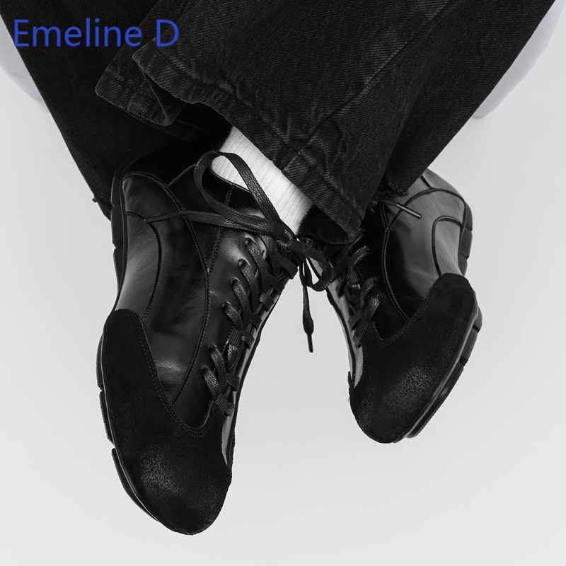 Mens Fashion Combination - Men Vintage Stitching Casual Shoes Leather