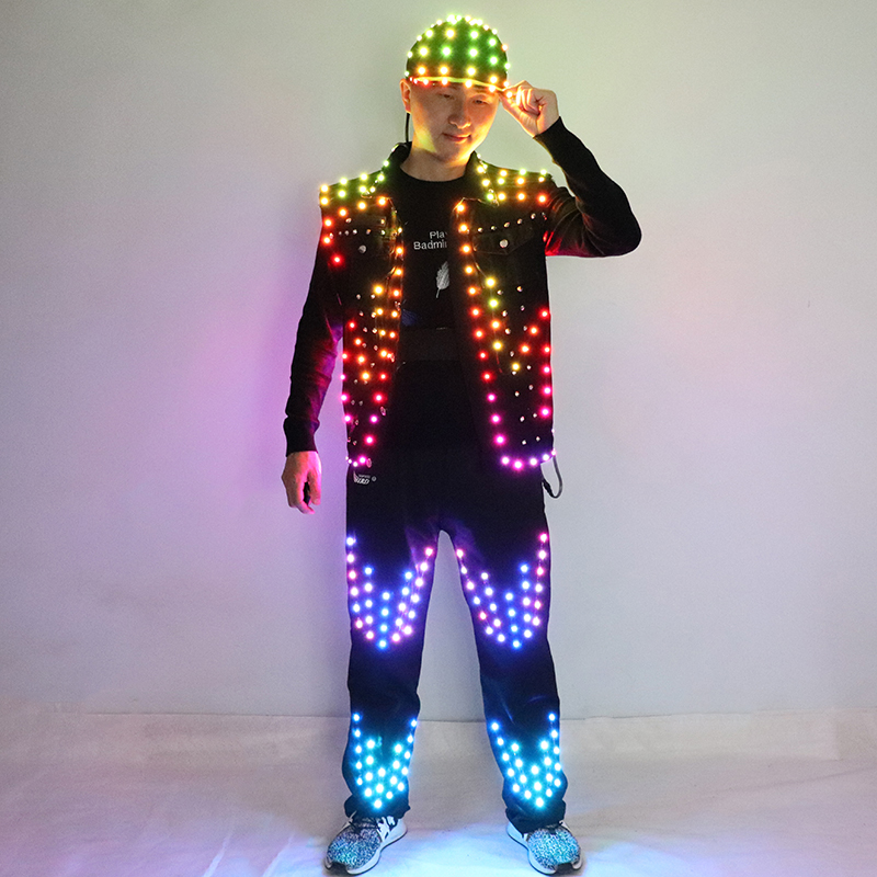 Men'S Fashion Light Jacket - Full Color LED Costume Men's Bar