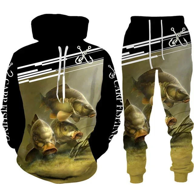 Mens Fashion Camo Pants - Novelty 3D Fish Printed Men Women