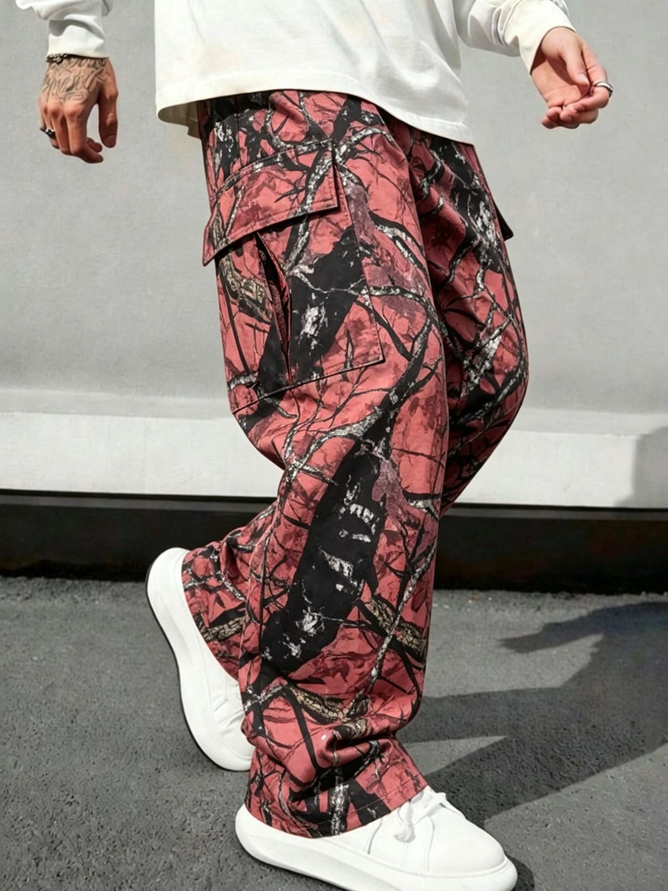 Mens Fashion Camo Pants - Men's Camo Straight Leg Loose Work