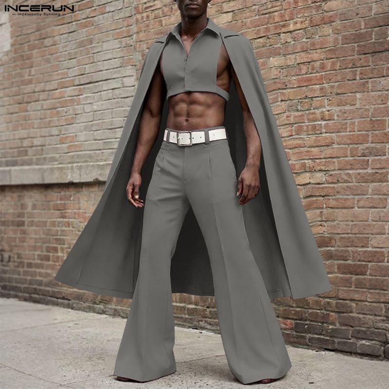 INCERUN Men Sets Solid Color L - огляд і ціна Men'S Fashion Pants