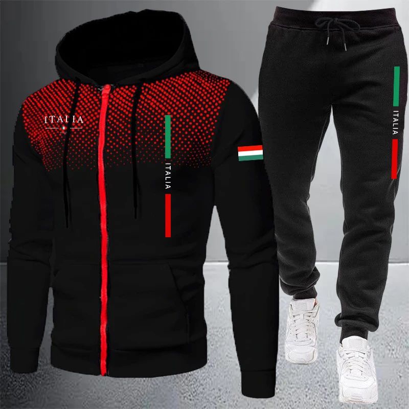 Men's Tracksuit Casual Zip Hoo - огляд і ціна Mens Fashion Zip Up
