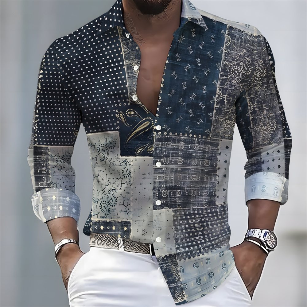 Men's light luxury style print - огляд і ціна Mens Fashion Casual