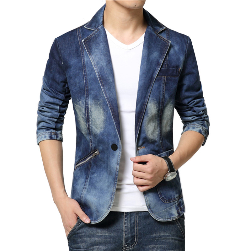 Denim Suit Jacket Brand Men's  - огляд і ціна Men'S Fashion Light Jacket