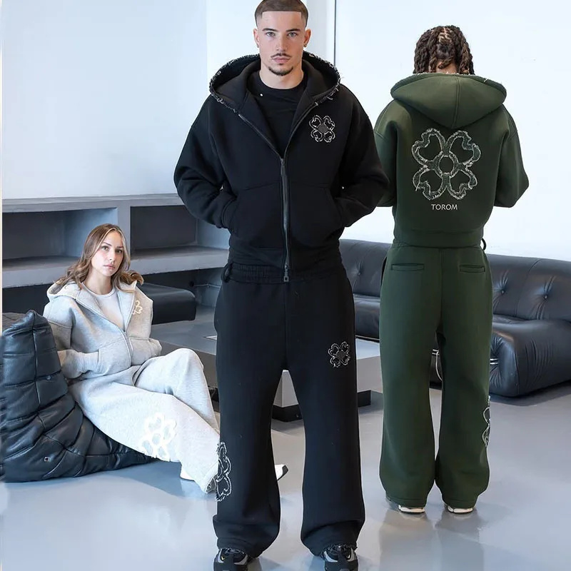 Spring Autumn Oversized 4 Leaf - огляд і ціна Mens Fashion Zip Up