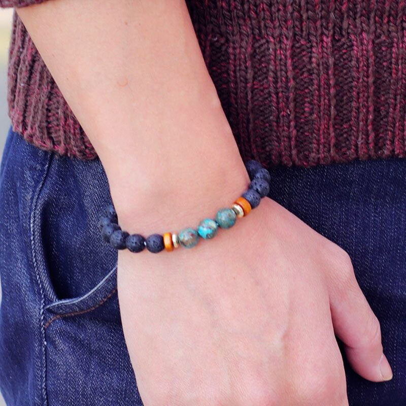 Natural 8mm Lava Stone Bracele - огляд і ціна Amazon Men'S Fashion