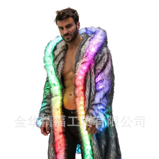 Faux Fur Coat Men Hooded Outer - огляд і ціна Men'S Fashion Light Jacket