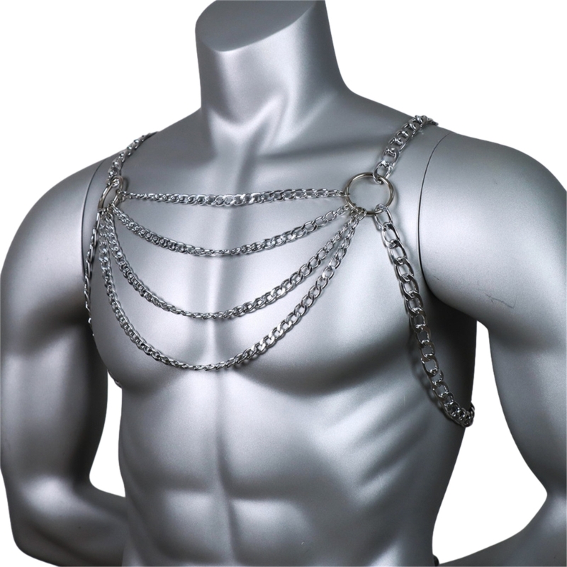 Men's Sexy Metal Body Chest Ch - огляд і ціна Fashion Harness Men