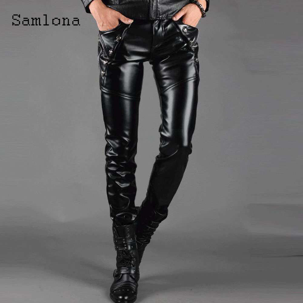 Sexy Grunge Pu Leather Pants M - огляд і ціна Men'S Fashion Pants 2025