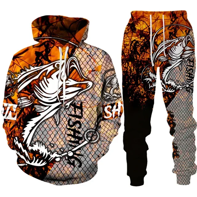 Novelty 3D Fish Printed Men Wo - огляд і ціна Mens Fashion Camo Pants