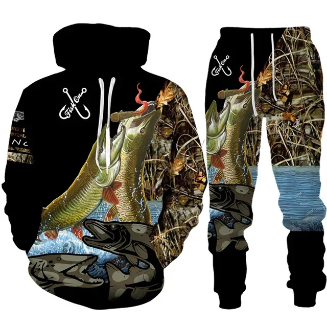Novelty 3D Fish Printed Men Wo - огляд і ціна Mens Fashion Camo Pants