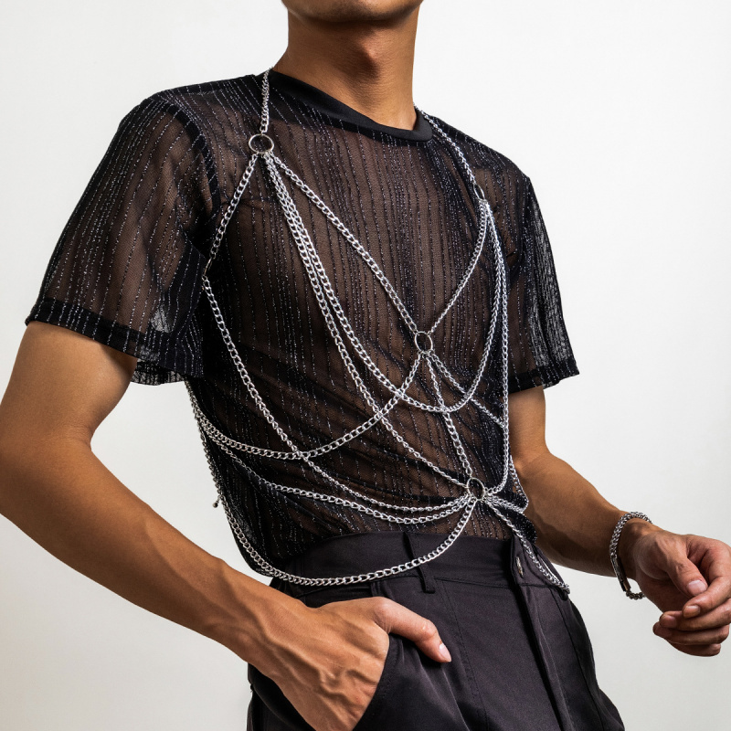 Men’s Body Chain Harness Silve - огляд і ціна Fashion Harness Men