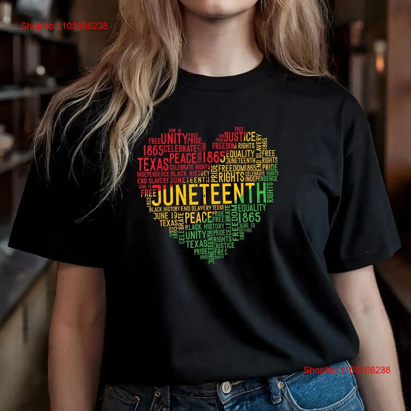 Juneteenth Heart T Shirt Black - огляд і ціна Men'S Fashion History