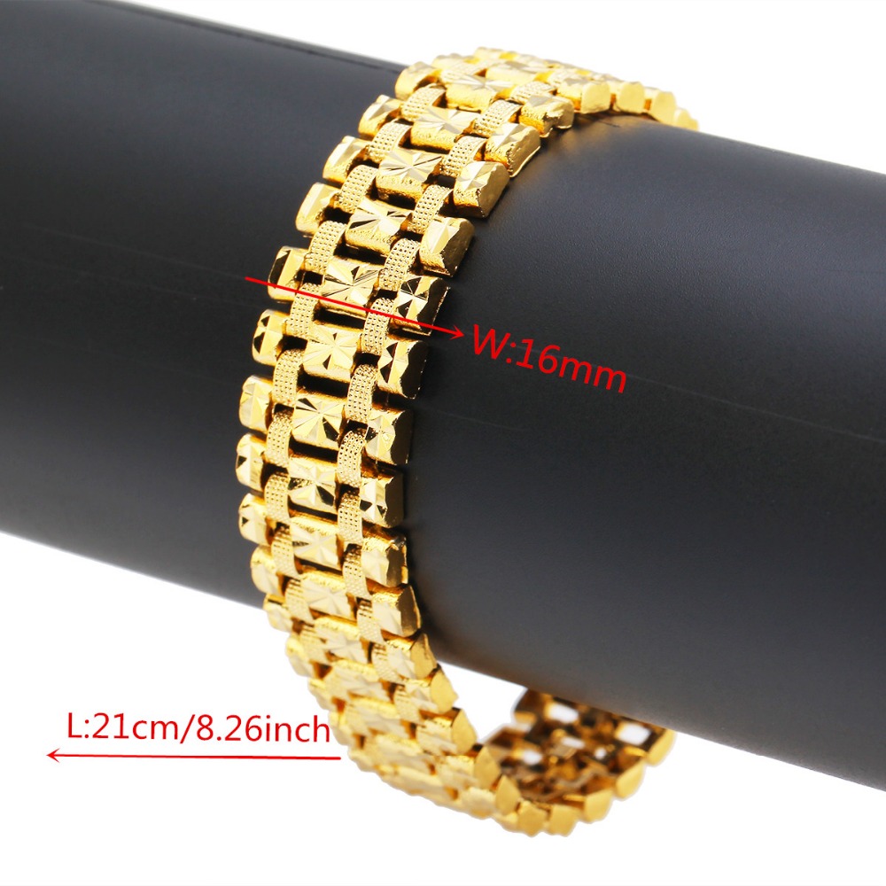 Dubai Gold Bracelet Gold Color - огляд і ціна Dubai Men'S Fashion