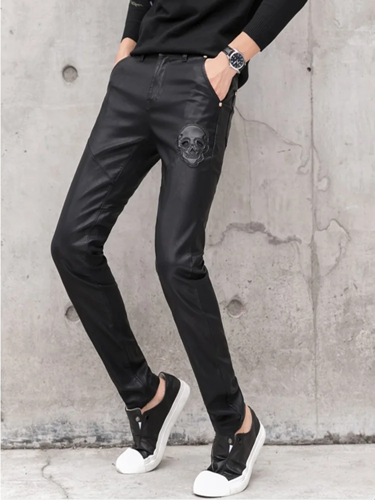 2025 New Men Black Faux Leathe - огляд і ціна Men'S Fashion Pants 2025