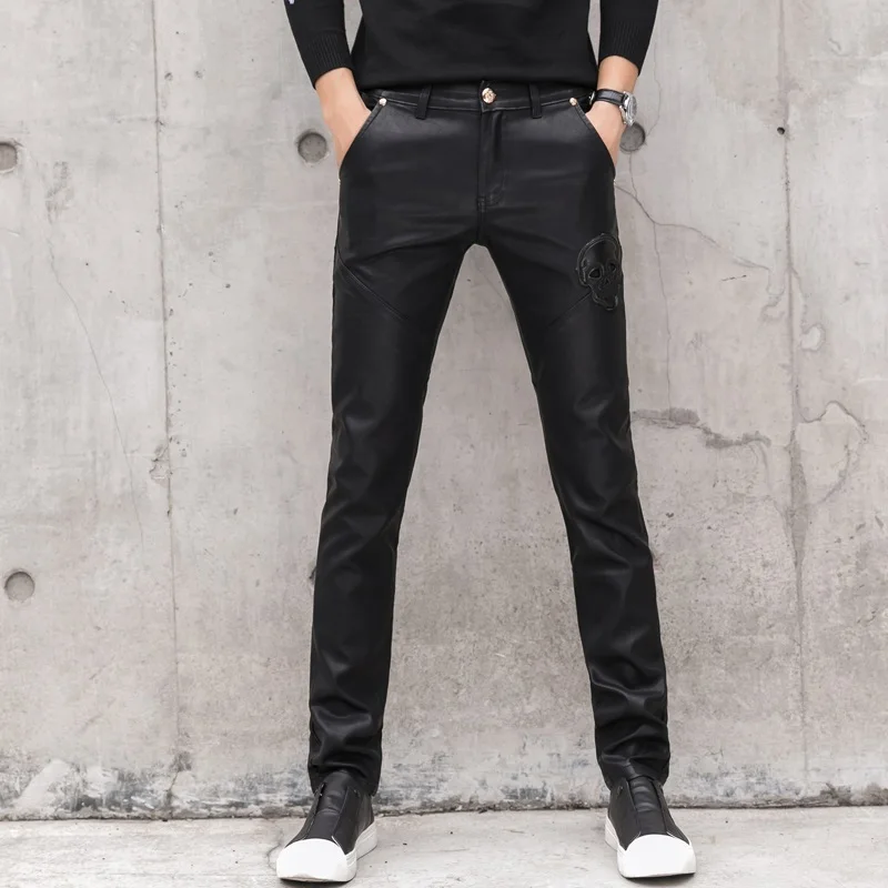 2025 New Men Black Faux Leathe - огляд і ціна Men'S Fashion Pants 2025