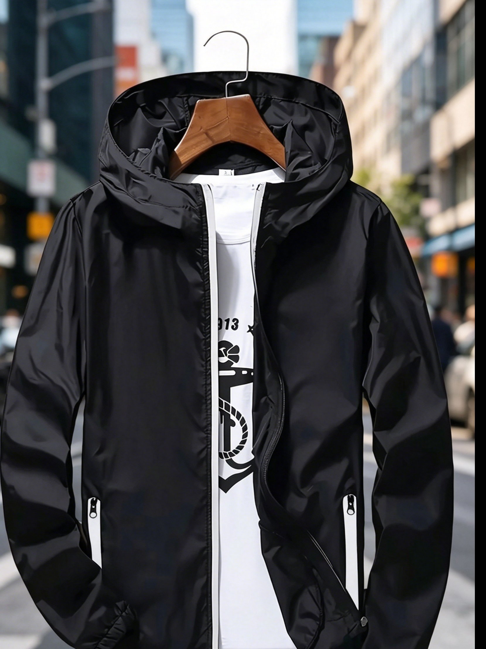 Men's Premium Lightweight Hood - огляд і ціна Mens Fashion Zip Up