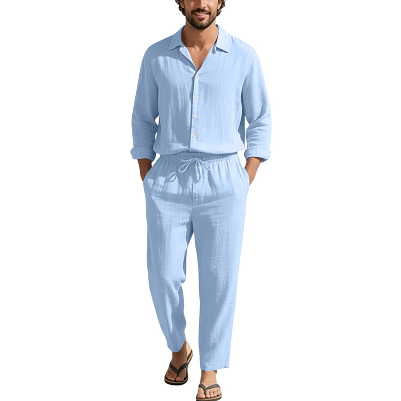 Spring Summer Linen Casual Set - огляд і ціна Men'S Fashion Pants