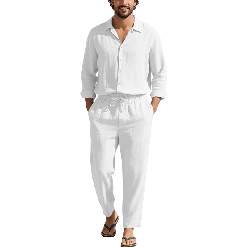 Spring Summer Linen Casual Set - огляд і ціна Men'S Fashion Pants