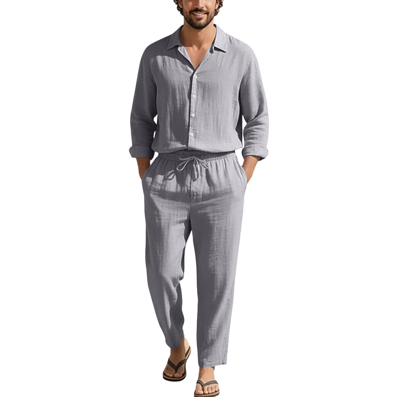 Spring Summer Linen Casual Set - огляд і ціна Men'S Fashion Pants